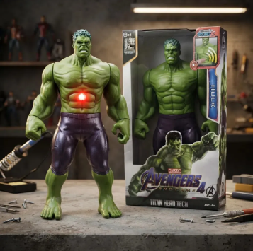 Boneco articulado do Hulk com luz e sons