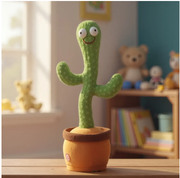 Brinquedo cacto dançante, falante e led