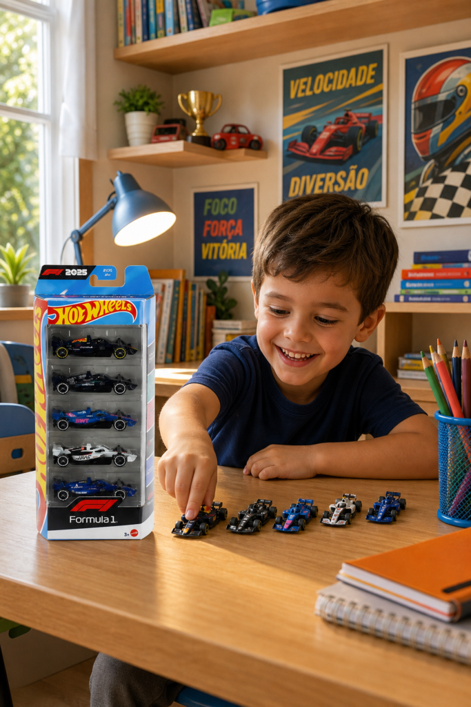 Pack Hot Wheels Fórmula 1 com 5 carrinhos de metal Mattel