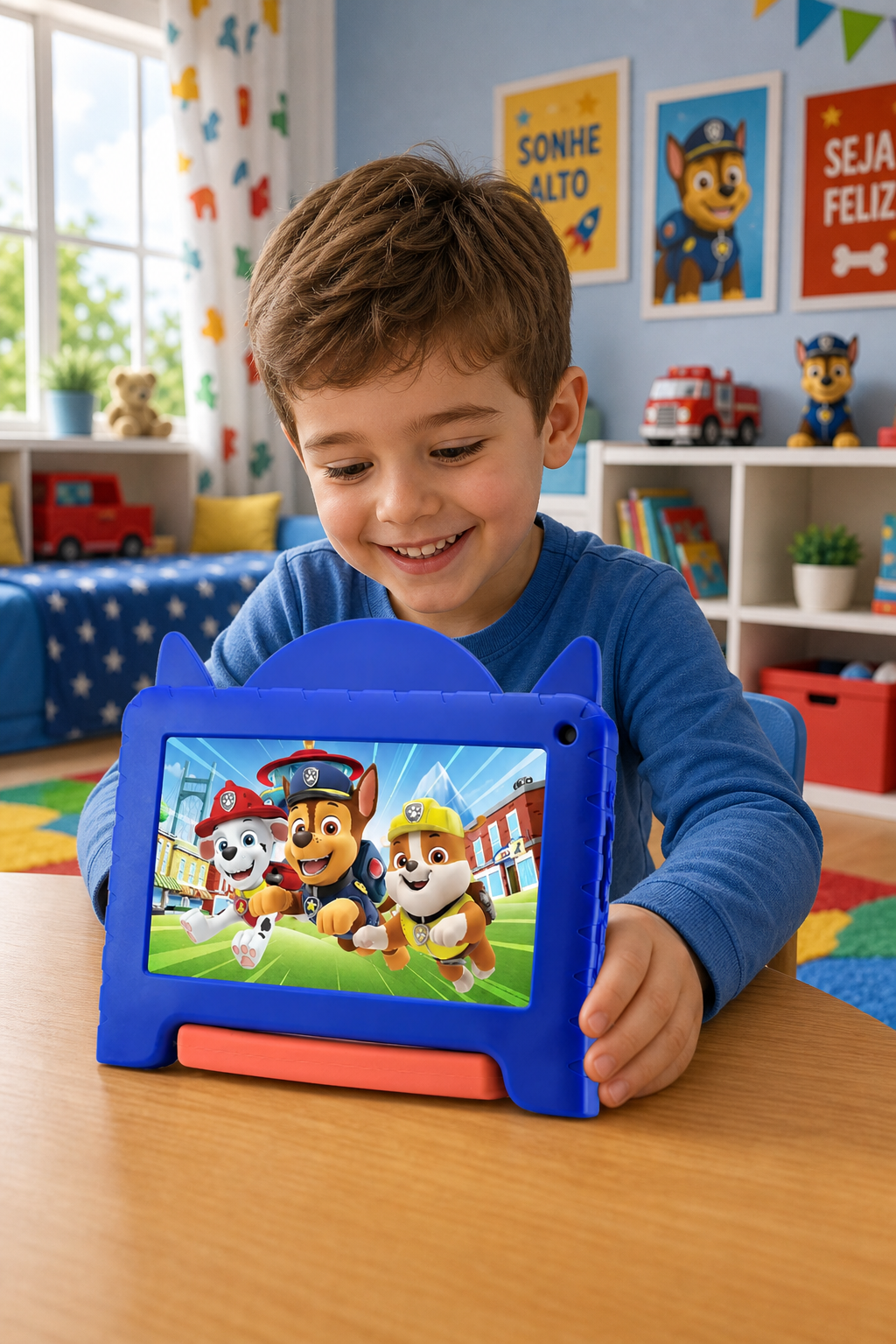 Tablet infantil Patrulha Canina de 7 polegadas com 64GB e capa protetora